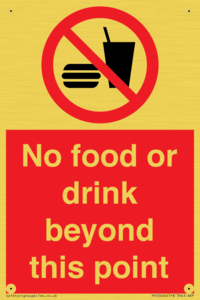 No food or drink beyond this point